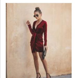 Vici Dolls red velvet dress size small.